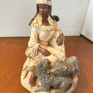 INDIAN MAIDEN WITH WOLF IN LAP FOR COLLECTIONS NEW
